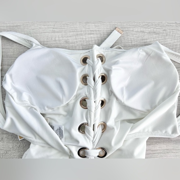 Michael Kors Lace-Up One-Piece Swimsuit Size 10 - Picture 6 of 7